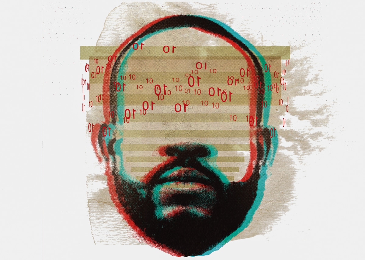 Brown skin, white mask